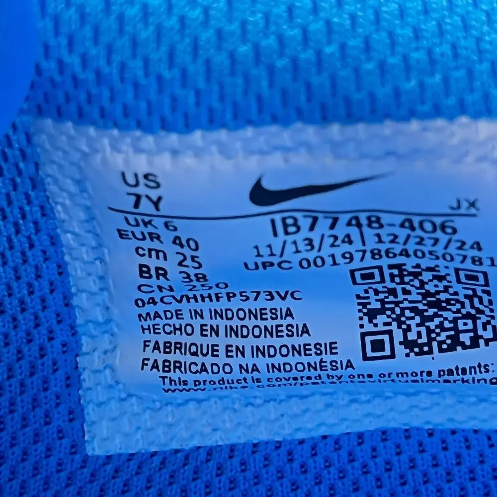 Nike Cortez BG Photo Blue Light Lemon Twist Sneakers IB7748-406 Youth Size 7Y